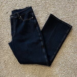 Denim&Co Dark Blue Wide Leg Jeans